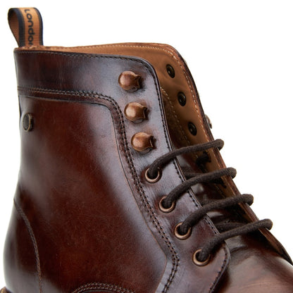 Plymouth Washed Toe Cap Boots Brown