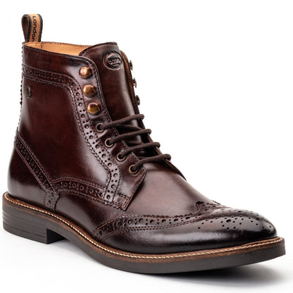 Bristol Washed Brogue Boots Brown