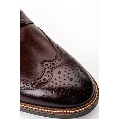Bristol Washed Brogue Boots Brown