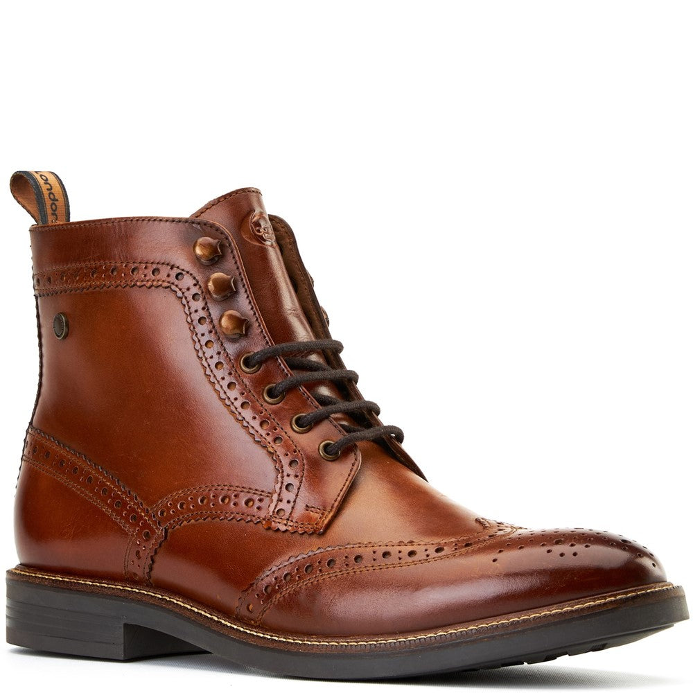Bristol Washed Brogue Boots Tan