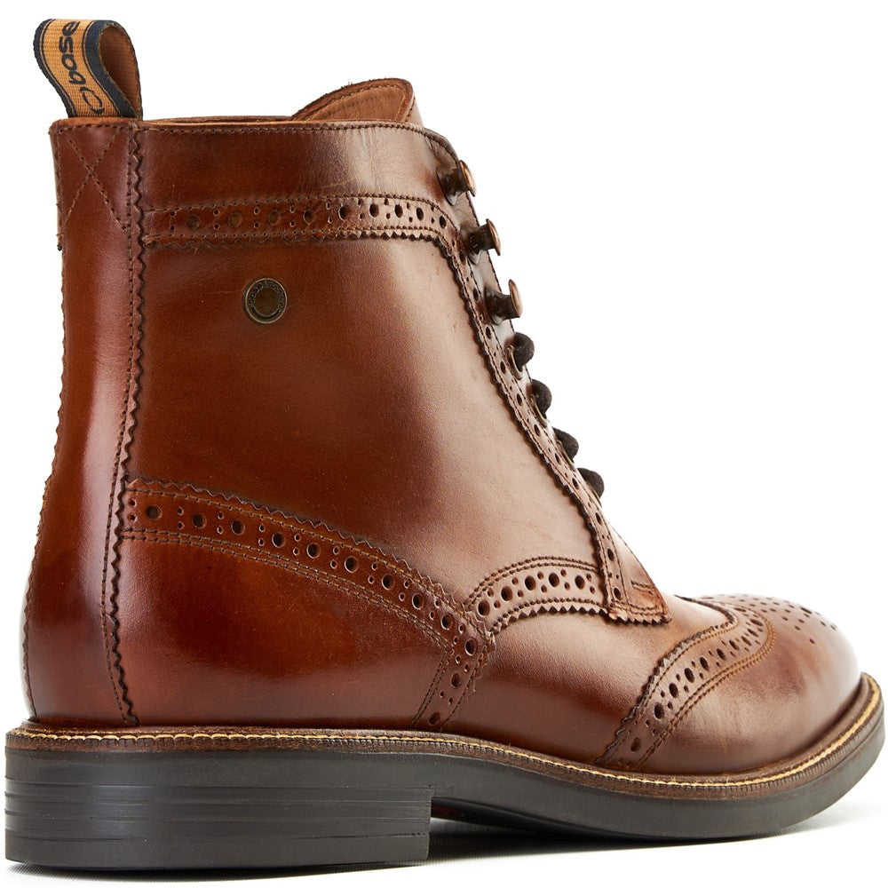 Bristol Washed Brogue Boots Tan