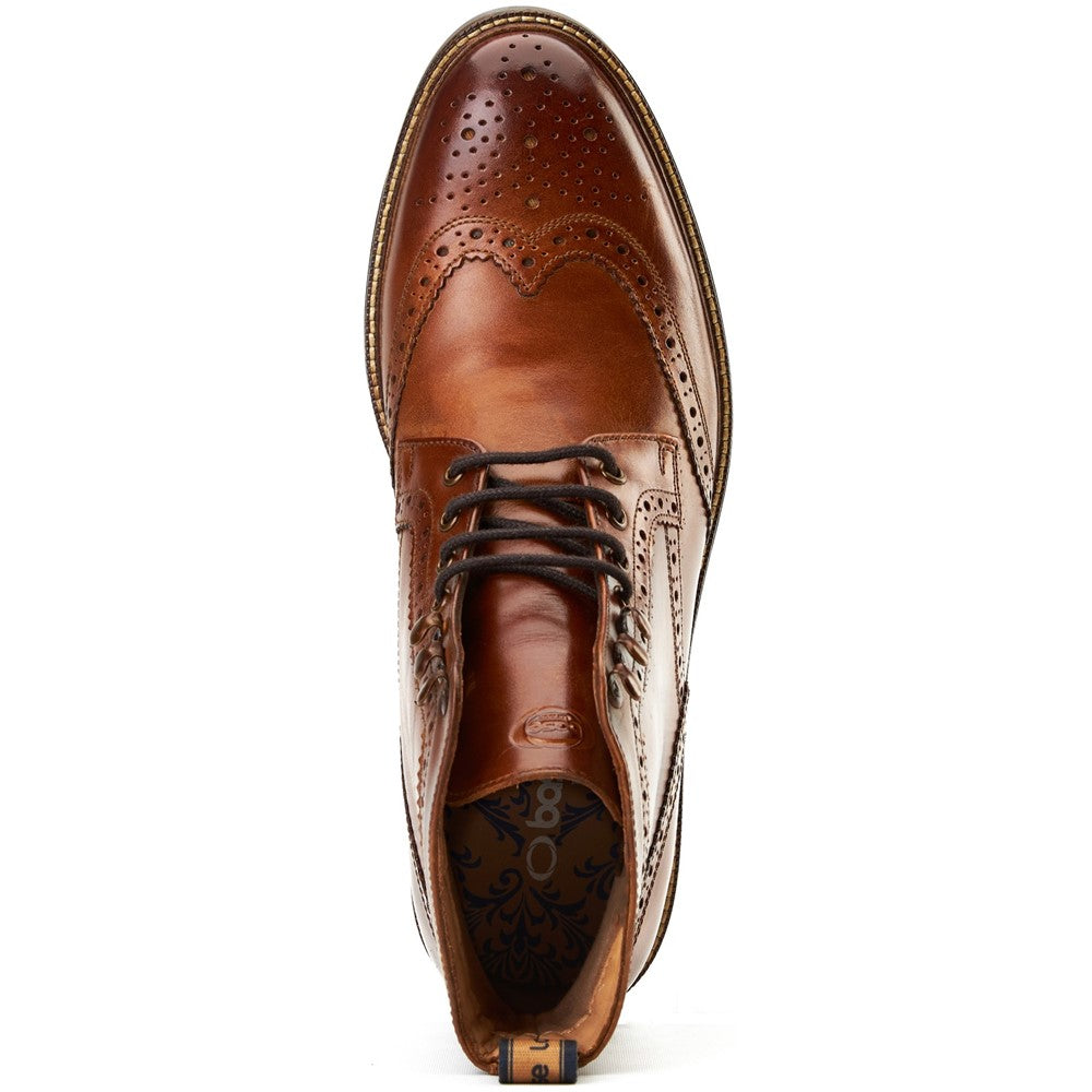 Bristol Washed Brogue Boots Tan
