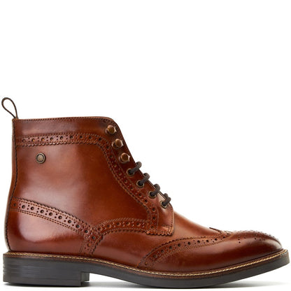 Bristol Washed Brogue Boots Tan