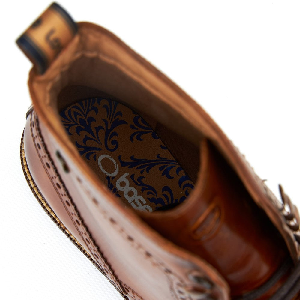Bristol Washed Brogue Boots Tan