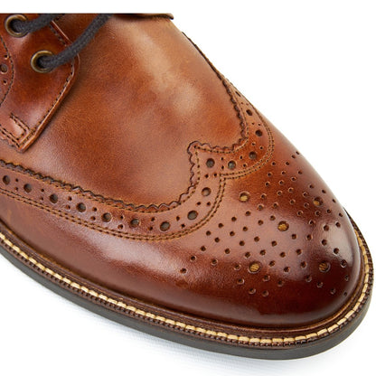 Bristol Washed Brogue Boots Tan