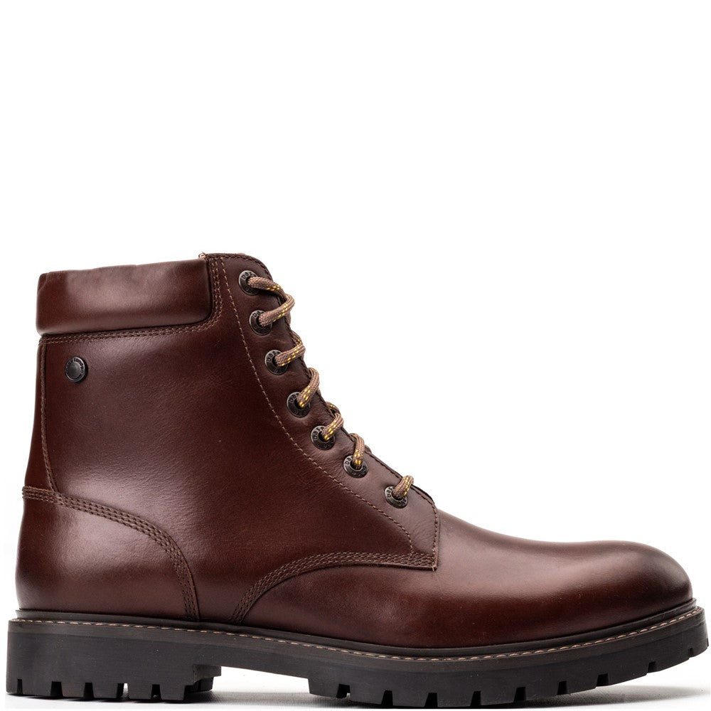 Nickel Pull Up Combat Boots Brown