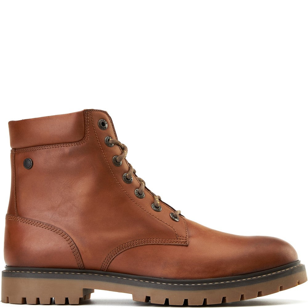 Nickel Pull Up Combat Boots Tan