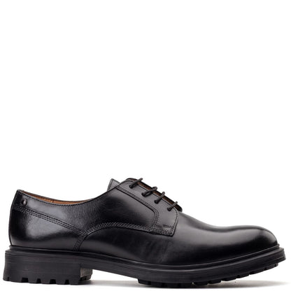 Locke Waxy Derby Shoes Black
