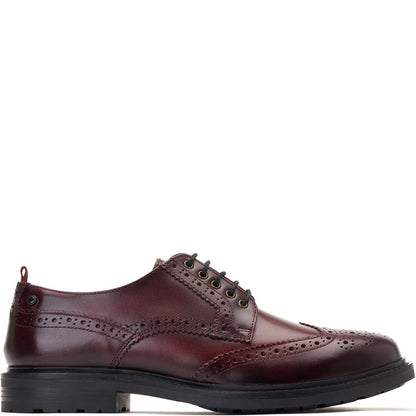Jagger Burnished Brogue Shoes Bordo