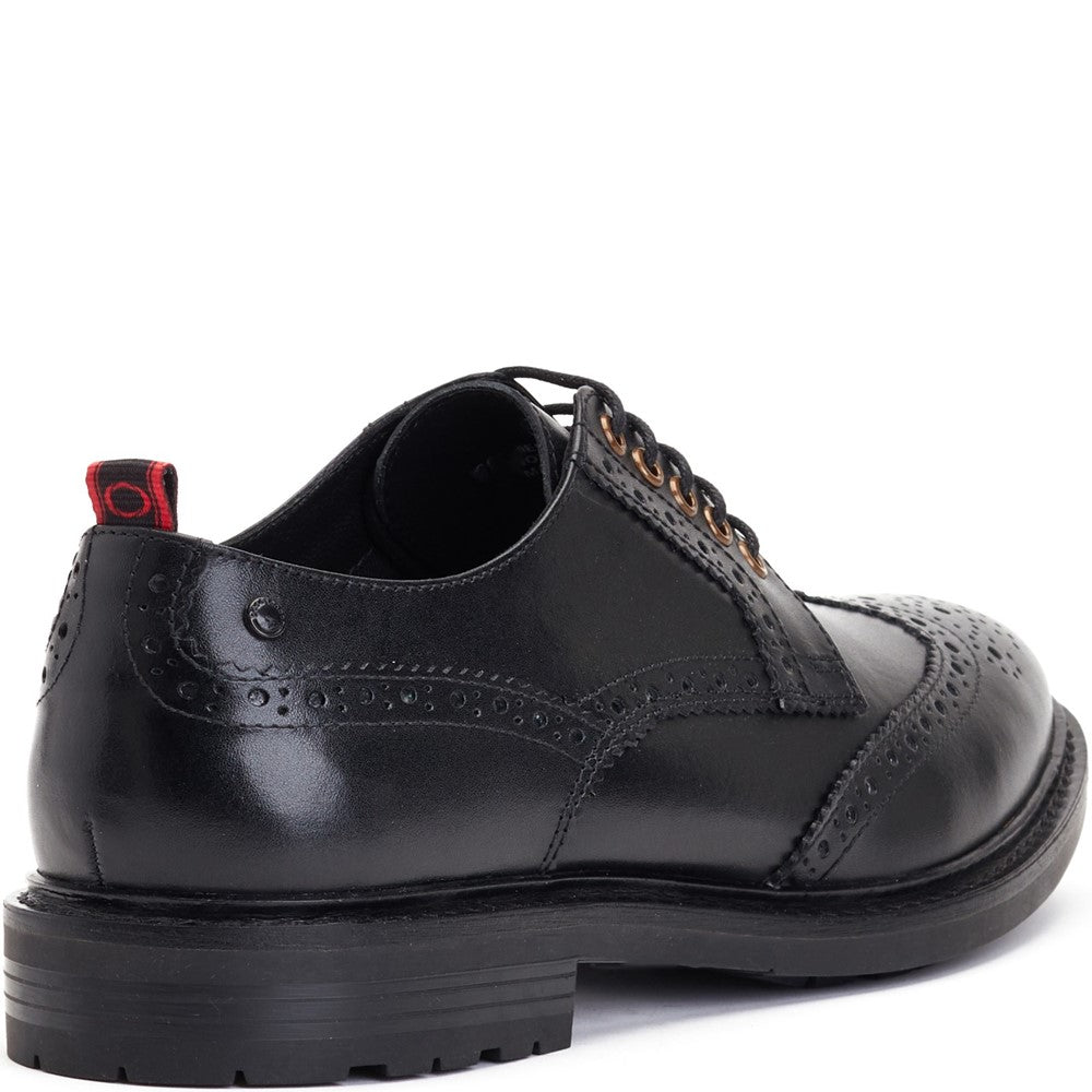 Jagger Waxy Brogue Shoes Black