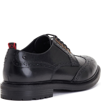 Jagger Waxy Brogue Shoes Black