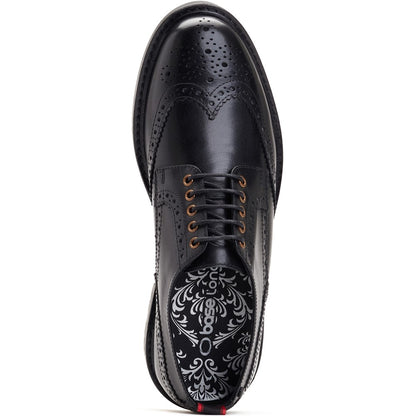 Jagger Waxy Brogue Shoes Black