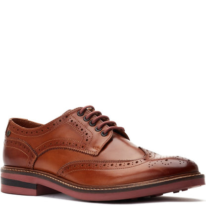 Hatfield Washed Brogue Shoes Tan