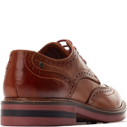 Hatfield Washed Brogue Shoes Tan