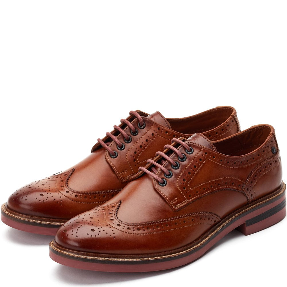 Hatfield Washed Brogue Shoes Tan