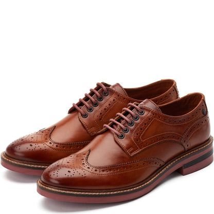 Hatfield Washed Brogue Shoes Tan