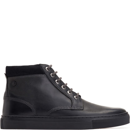 Cabbie High-Top Leather Trainers Black