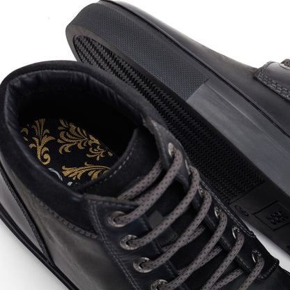 Cabbie High-Top Leather Trainers Black
