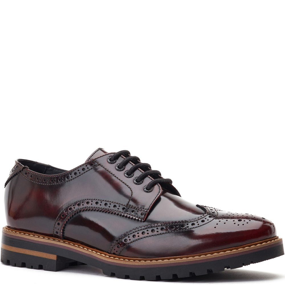 Gibbs Hi Shine Brogue Shoes Bordo