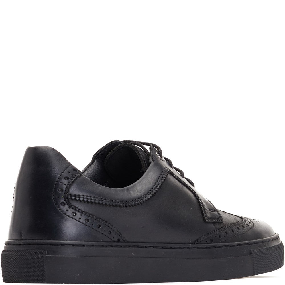 Keller Pull Up Cupsole Brogue Black