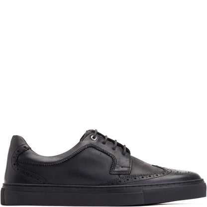 Keller Pull Up Cupsole Brogue Black