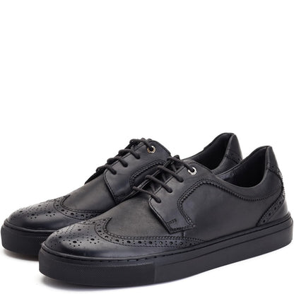 Keller Pull Up Cupsole Brogue Black