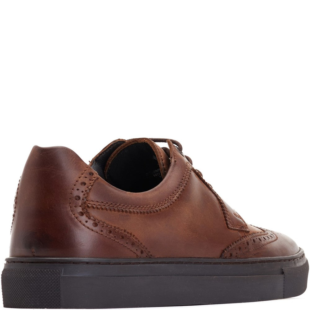 Keller Pull Up Cupsole Brogue Brown