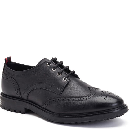 Yukon Grain Brogue Shoes Black