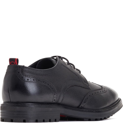 Yukon Grain Brogue Shoes Black