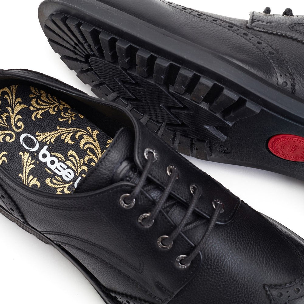 Yukon Grain Brogue Shoes Black