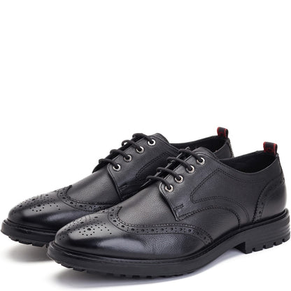 Yukon Grain Brogue Shoes Black