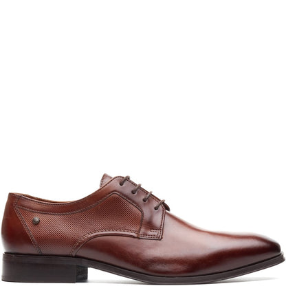 Dome Leather Derby Shoes Dark Tan