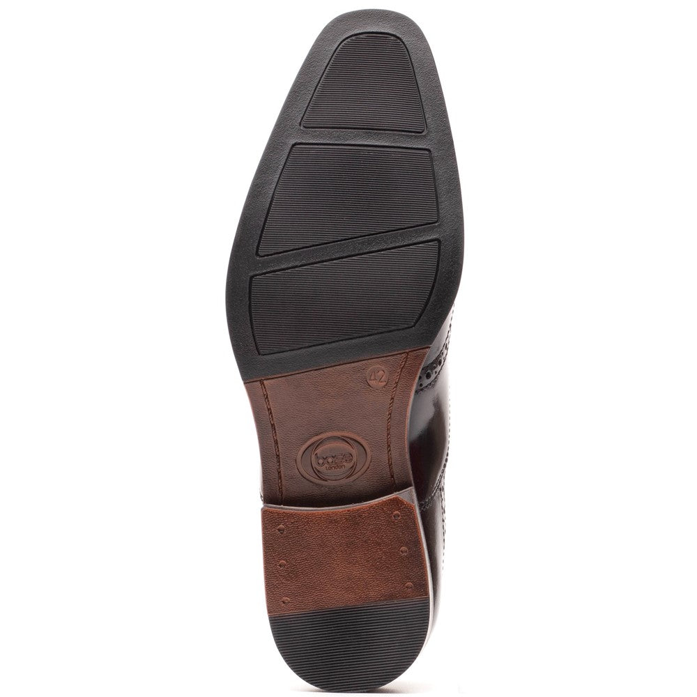 Steeple Hi Shine Brogue Shoes Black