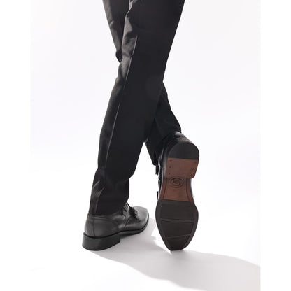 Cleric Leather Double Monk Shoes Black
