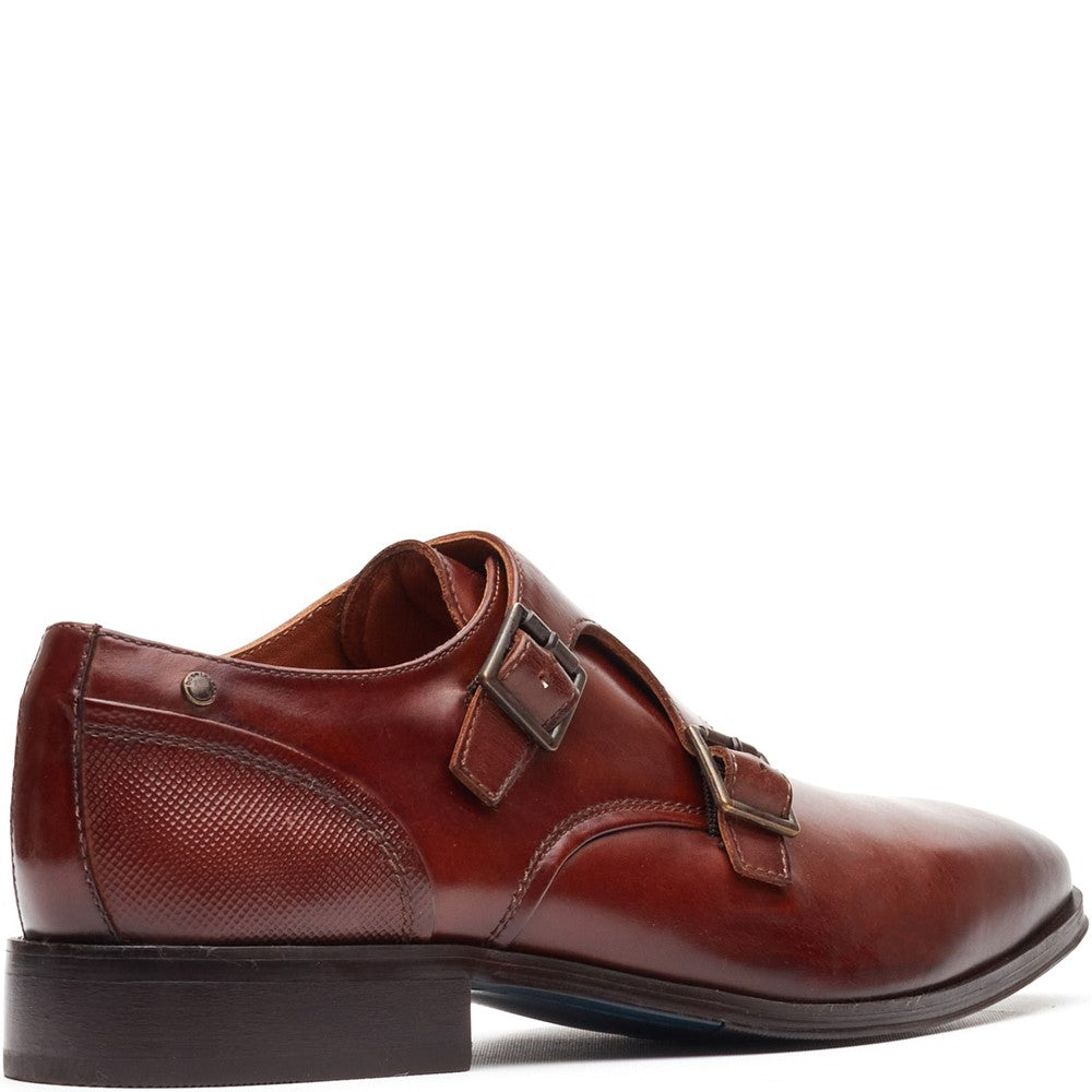 Cleric Leather Double Monk Shoes Tan