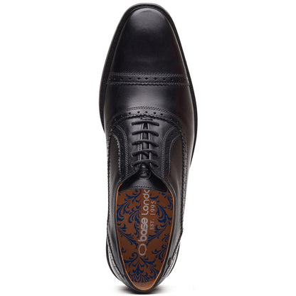 Ascot Leather Oxford Brogue Shoes Black