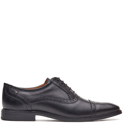 Ascot Leather Oxford Brogue Shoes Black