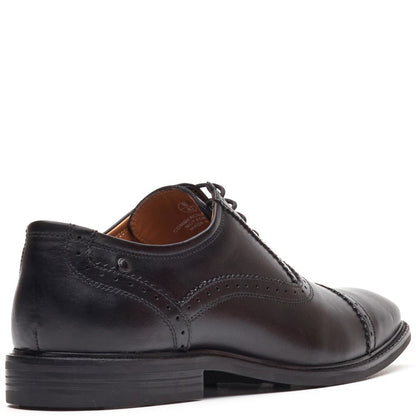 Ascot Leather Oxford Brogue Shoes Black