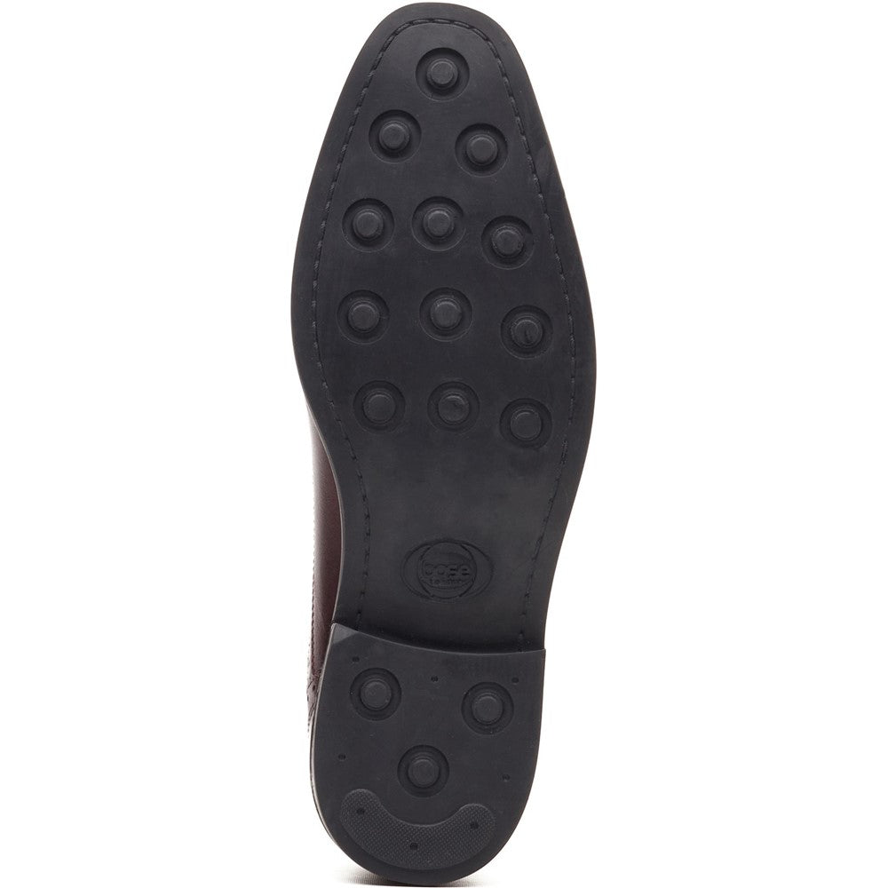 Ascot Leather Oxford Brogue Shoes Bordo