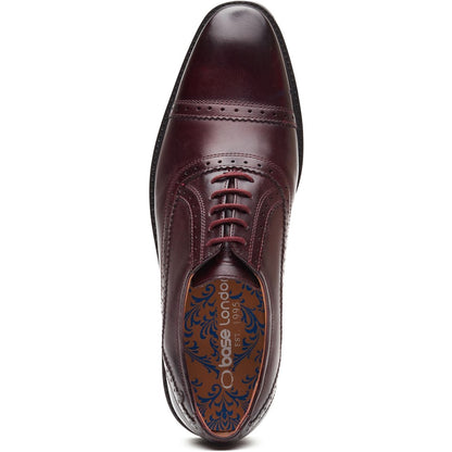 Ascot Leather Oxford Brogue Shoes Bordo
