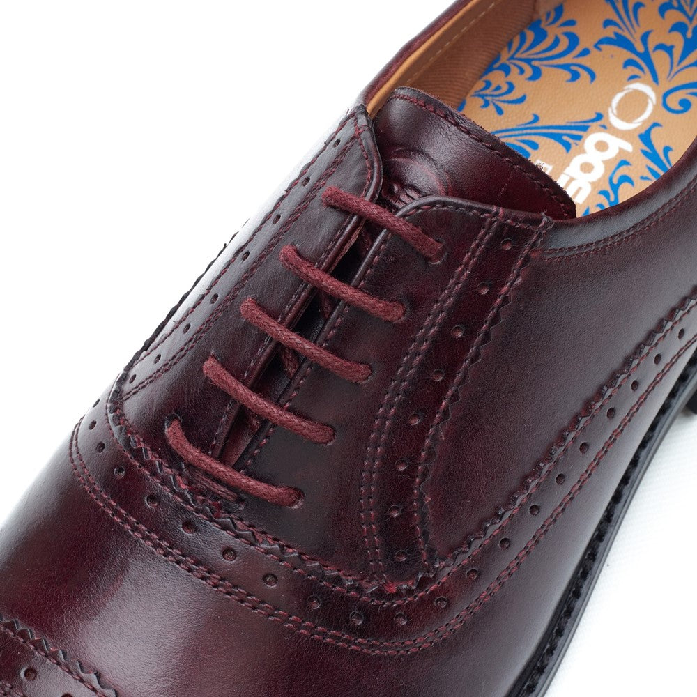 Ascot Leather Oxford Brogue Shoes Bordo