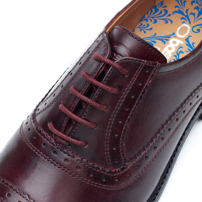 Ascot Leather Oxford Brogue Shoes Bordo