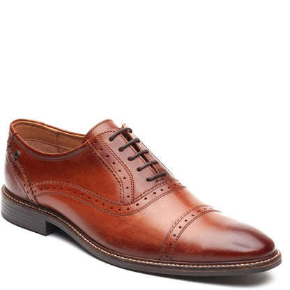 Ascot Leather Oxford Brogue Shoes Tan