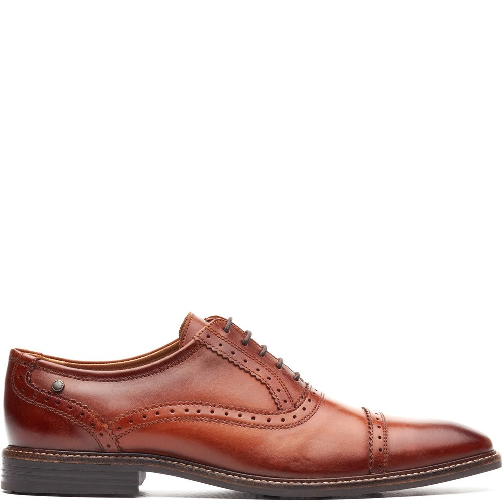 Ascot Leather Oxford Brogue Shoes Tan