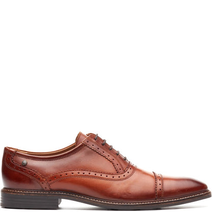 Ascot Leather Oxford Brogue Shoes Tan