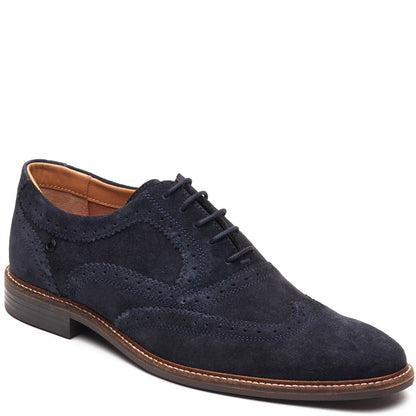 Clarence Suede Brogue Shoes Navy