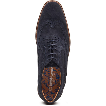 Clarence Suede Brogue Shoes Navy
