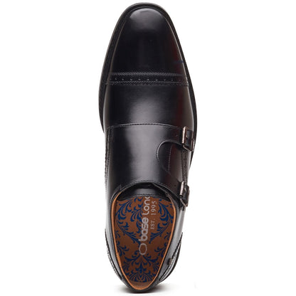 Henley Leather Double Monk Shoes Black