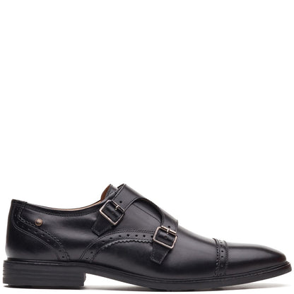 Henley Leather Double Monk Shoes Black