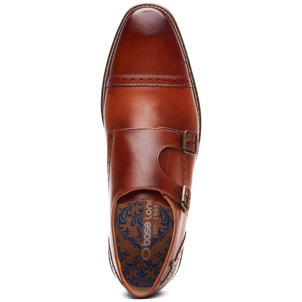 Henley Leather Double Monk Shoes Tan
